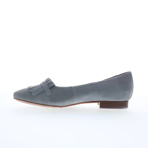 Trotters Greyson T2306-077 Womens Gray Leather Slip On Pumps Heels Shoes