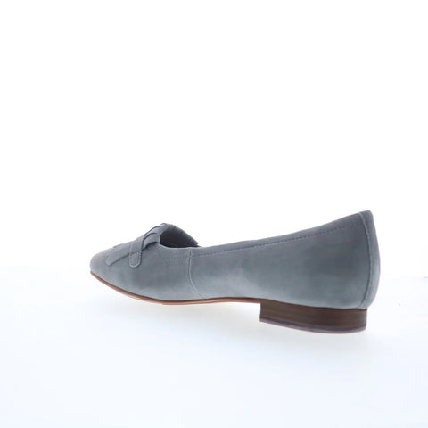 Trotters Greyson T2306-077 Womens Gray Leather Slip On Pumps Heels Shoes