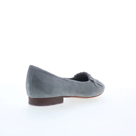 Trotters Greyson T2306-077 Womens Gray Leather Slip On Pumps Heels Shoes