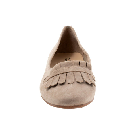 Trotters Greyson T2306-088 Womens Gray Wide Suede Loafer Flats Shoes