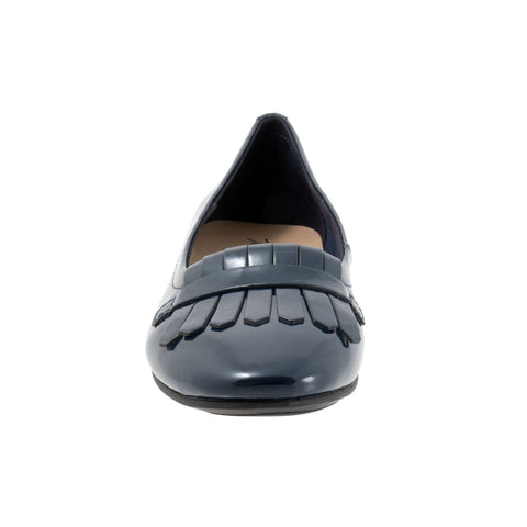 Trotters Greyson T2306-401 Womens Blue Leather Slip On Loafer Flats Shoes