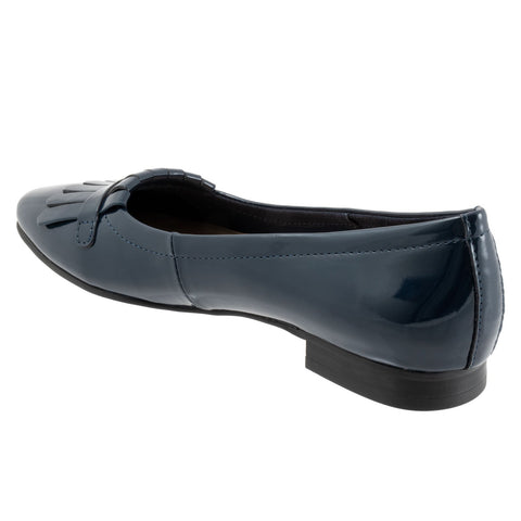 Trotters Greyson T2306-401 Womens Blue Narrow Leather Loafer Flats Shoes