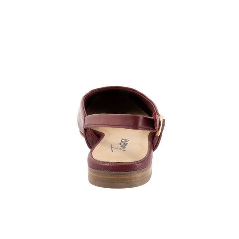 Trotters Holly T2307-642 Womens Red Narrow Leather Slingback Flats Shoes