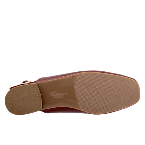 Trotters Holly T2307-642 Womens Red Narrow Leather Slingback Flats Shoes