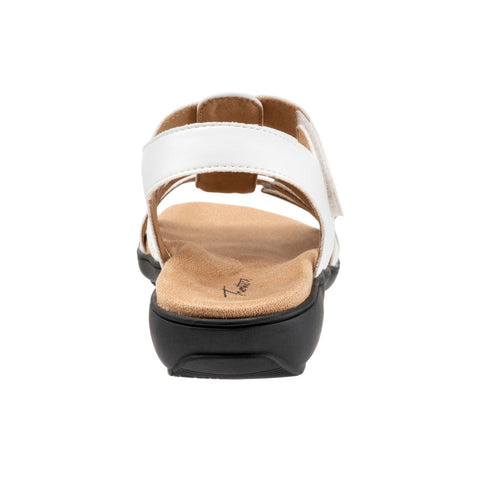 Trotters Tiki Laser T2322-100 Womens White Leather Strap Sandals Shoes