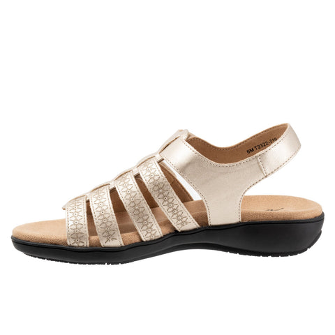 Trotters Tiki Laser T2322-719 Womens Beige Narrow Leather Strap Sandals Shoes