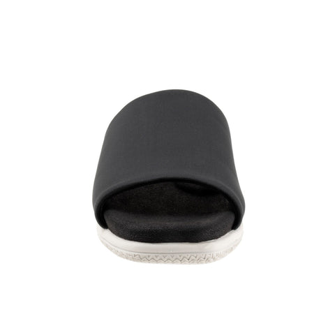 Trotters Toni T2323-001 Womens Black Leather Slip On Slides Sandals Shoes