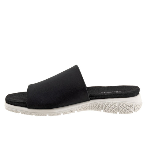 Trotters Toni T2323-001 Womens Black Leather Slip On Slides Sandals Shoes