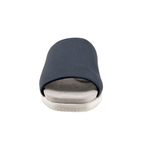 Trotters Toni T2323-400 Womens Blue Narrow Leather Slides Sandals Shoes