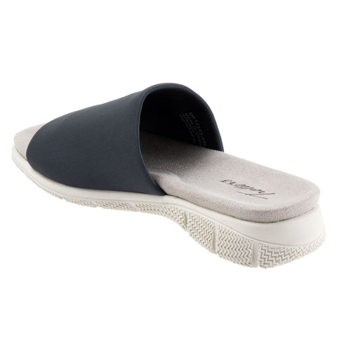 Trotters Toni T2323-400 Womens Blue Narrow Leather Slides Sandals Shoes