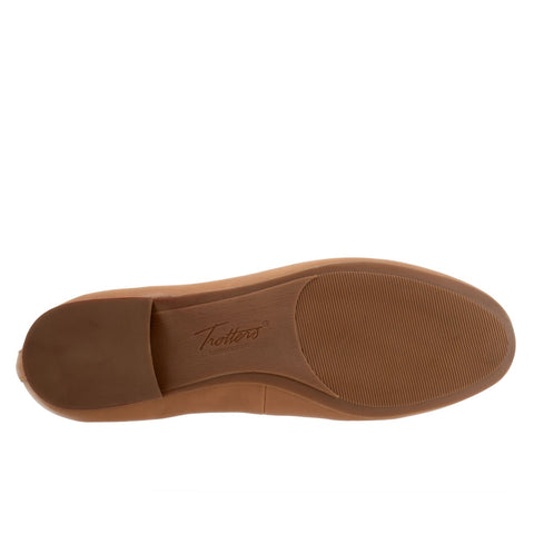 Trotters Gia Ornamen T2324-215 Womens Brown Narrow Leather Ballet Flats Shoes