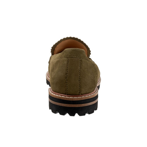 Trotters Fayth T2359-342 Womens Green Wide Loafers & Slip Ons Casual Shoes