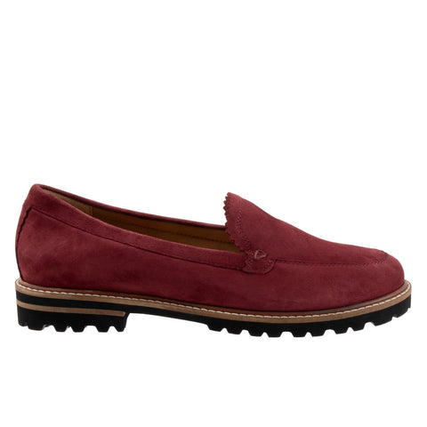 Trotters Fayth T2359-647 Womens Burgundy Wide Loafers Casual Shoes