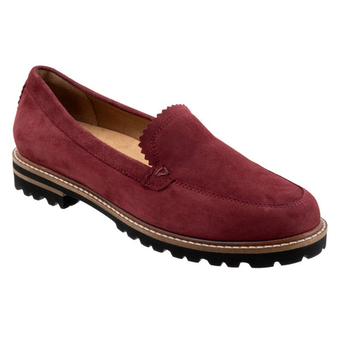 Trotters Fayth T2359-647 Womens Burgundy Wide Loafers Casual Shoes