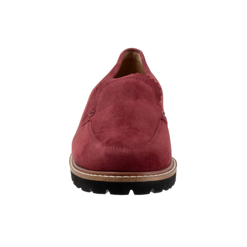 Trotters Fayth T2359-647 Womens Burgundy Wide Loafers Casual Shoes