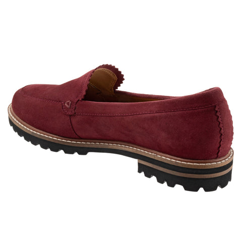 Trotters Fayth T2359-647 Womens Burgundy Wide Loafers Casual Shoes