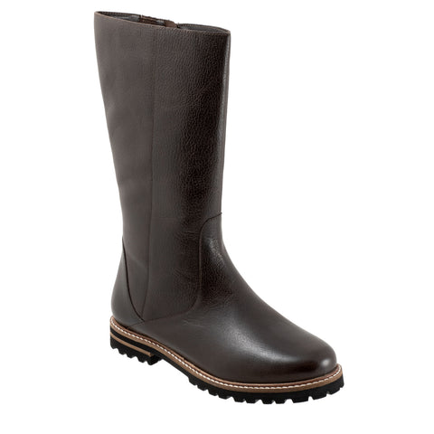 Trotters Franki T2364-266 Womens Brown Leather Zipper Casual Dress Boots