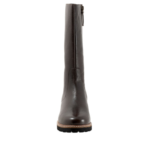 Trotters Franki T2364-266 Womens Brown Leather Zipper Casual Dress Boots