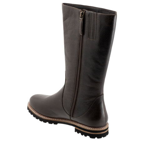 Trotters Franki T2364-266 Womens Brown Leather Zipper Casual Dress Boots