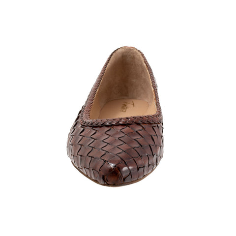 Trotters Emmie T2371-206 Womens Brown Narrow Leather Loafer Flats Shoes