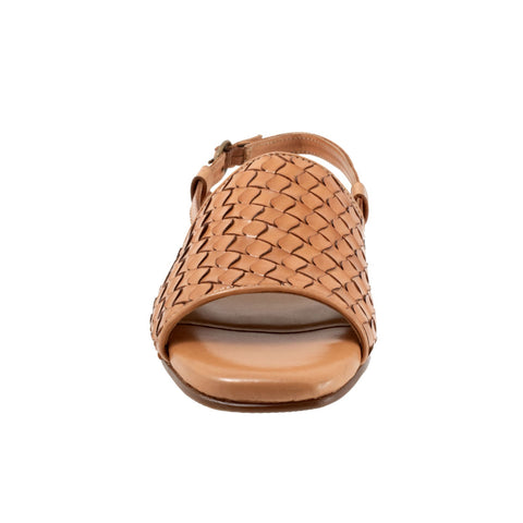 Trotters Nola T2413-126 Womens Brown Narrow Leather Slingback Sandals Shoes