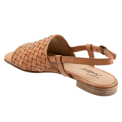 Trotters Nola T2413-126 Womens Brown Narrow Leather Slingback Sandals Shoes