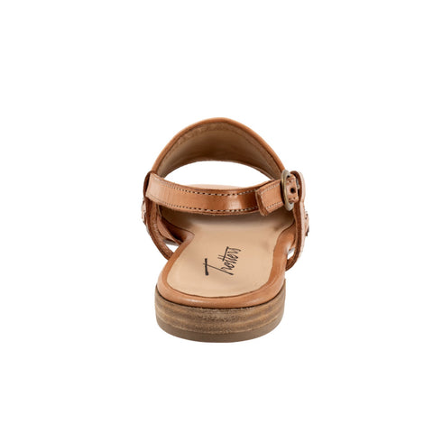 Trotters Nola T2413-126 Womens Brown Narrow Leather Slingback Sandals Shoes