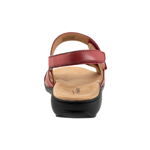Trotters River T2417-601 Womens Red Leather Strap Sandals Shoes