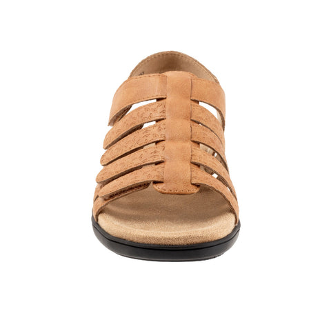 Trotters Tiki Tool T2423-253 Womens Brown Leather Strap Sandals Shoes