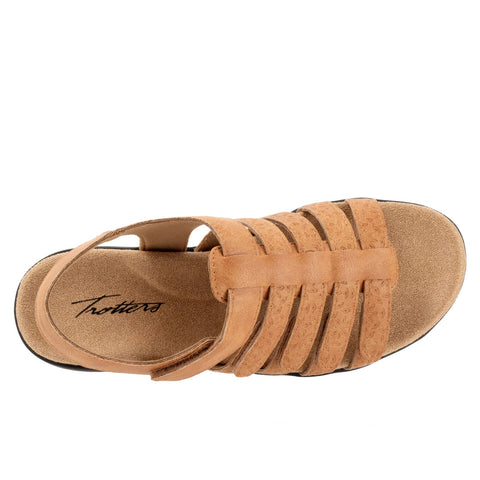 Trotters Tiki Tool T2423-253 Womens Brown Leather Strap Sandals Shoes