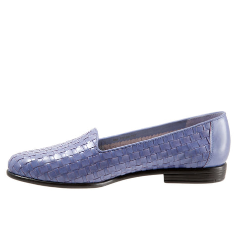 Trotters Liz T5158-757 Womens Purple Extra Wide Leather Loafer Flats Shoes