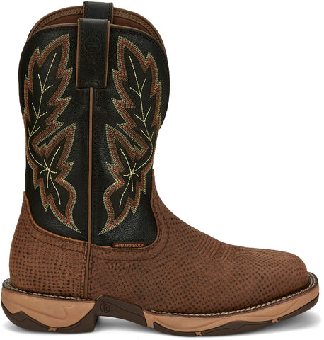 Tony Lama Medford Square Steel Toe Water Buffalo Mens Brown Wide Work Boots 