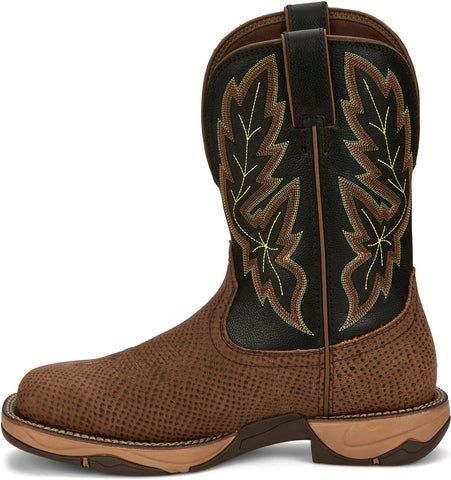 Tony Lama Medford Square Steel Toe Water Buffalo Mens Brown Wide Work Boots 