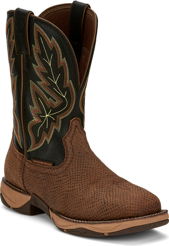 Tony Lama Medford Square Steel Toe Water Buffalo Mens Brown Wide Work Boots 