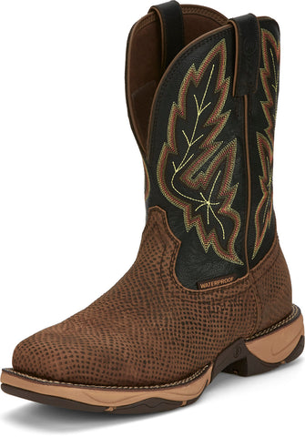 Tony Lama Medford Square Steel Toe Water Buffalo Mens Brown Wide Work Boots 