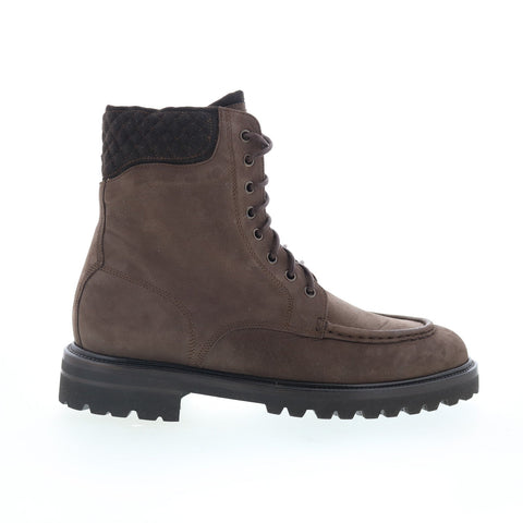 Di Bianco Teramo Mens Brown Leather Lace Up Casual Dress Boots