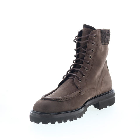 Di Bianco Teramo Mens Brown Leather Lace Up Casual Dress Boots