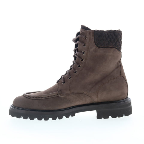 Di Bianco Teramo Mens Brown Leather Lace Up Casual Dress Boots