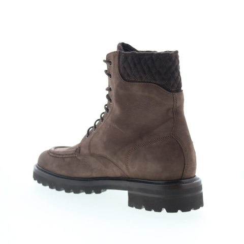 Di Bianco Teramo Mens Brown Leather Lace Up Casual Dress Boots