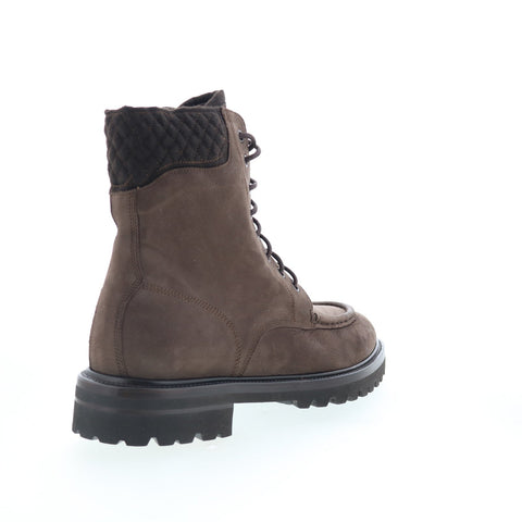 Di Bianco Teramo Mens Brown Leather Lace Up Casual Dress Boots