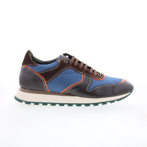 Pastori by Di Bianco Thrax Mens Blue Leather Lace Up Lifestyle Sneakers Shoes