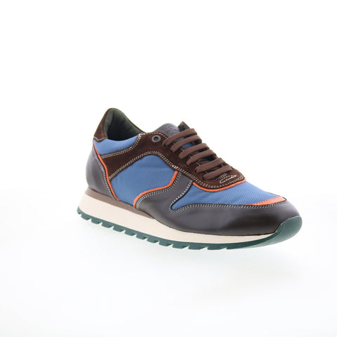 Pastori by Di Bianco Thrax Mens Blue Leather Lace Up Lifestyle Sneakers Shoes