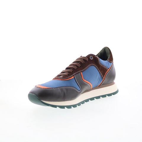 Pastori by Di Bianco Thrax Mens Blue Leather Lace Up Lifestyle Sneakers Shoes