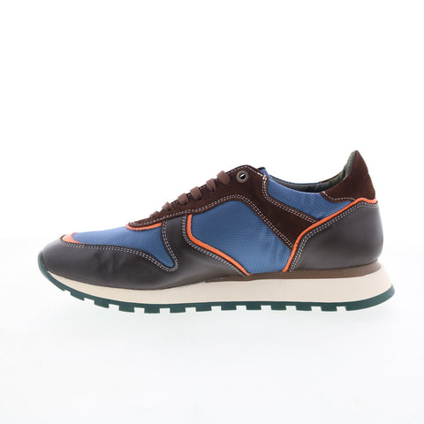 Pastori by Di Bianco Thrax Mens Blue Leather Lace Up Lifestyle Sneakers Shoes