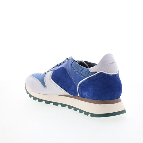 Pastori by Di Bianco Thrax Mens Blue Suede Lace Up Lifestyle Sneakers Shoes