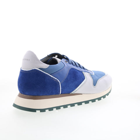 Pastori by Di Bianco Thrax Mens Blue Suede Lace Up Lifestyle Sneakers Shoes