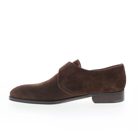 Pastori by Di Bianco Tiberius Mens Brown Suede Loafers & Slip Ons Casual Shoes