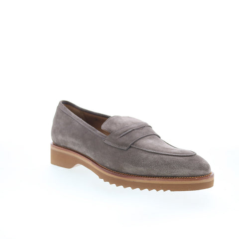 Pastori by Di Bianco Titus Mens Gray Suede Loafers & Slip Ons Casual Shoes