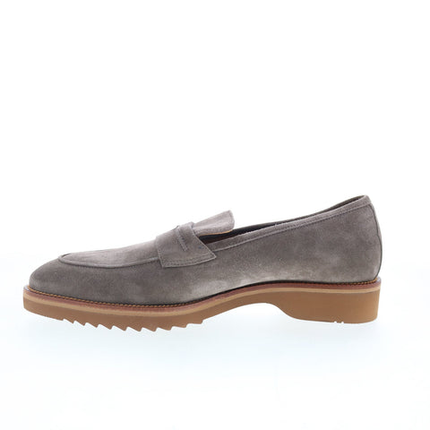 Pastori by Di Bianco Titus Mens Gray Suede Loafers & Slip Ons Casual Shoes
