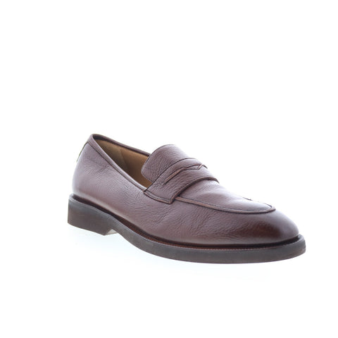 Pastori by Di Bianco Titus Mens Brown Leather Loafers & Slip Ons Penny Shoes